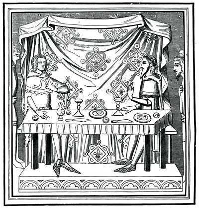 Louis of Taranto instituting the Order of the Holy Ghost, 14th century, 1870 by Unbekannt