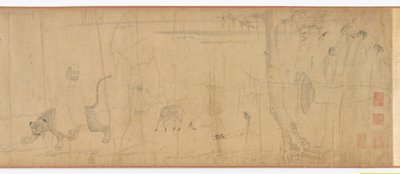 Luohans and animals crossing the sea, Ming dynasty by Unbekannt