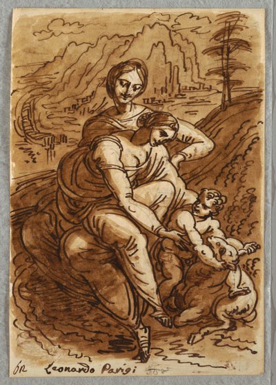 Madonna and Child with St. Anna and Lamb (after Leonardo) by Unbekannt