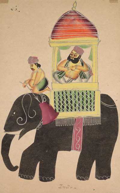 Mahant of Tarakeshwar Rides on an Elephant by Unbekannt