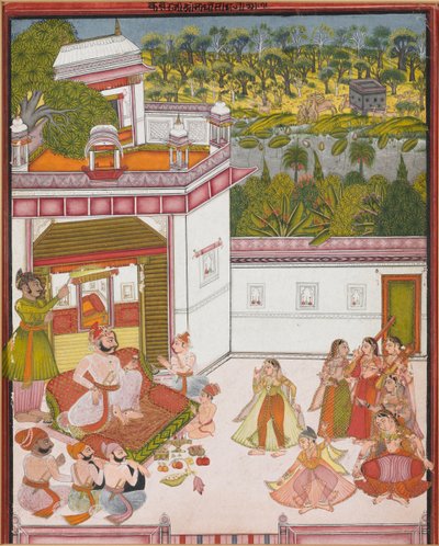 Maharaja of Kotah Listening to Music and Watching Dancers, c. 1820 by Unbekannt