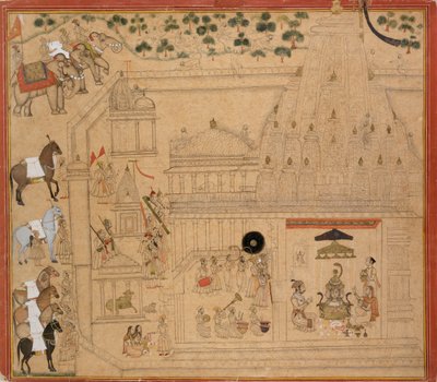 Maharana Amar Singh of Mewar at the Eklingji Temple by Unbekannt