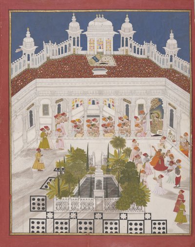 Maharana Ari Singh Worshipping in His Palace by Unbekannt