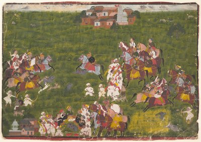 Maharana Sangram Singh Hunting Wild Boar by Unbekannt