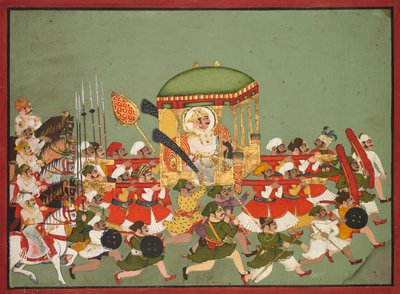 Maharao Chattar Sal of Kota in a Palanquin by Unbekannt