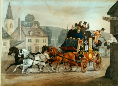Mail coach on the Bath to London run, c1840 by Unbekannt