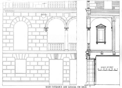 Main entrance and loggia on 38 Street, Fraternity Clubs Building, New York City by Unbekannt