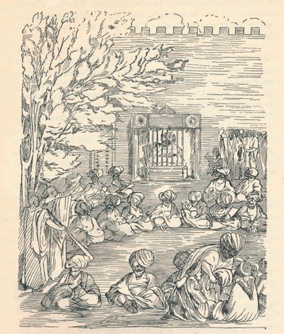 Major Denhan and His Party Received by the Sheikh of Bornu, 1826 by Unbekannt