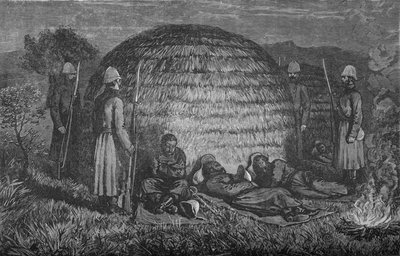 Major Marter and His Men Guarding Cetewayo in the Native Kraal by Unbekannt