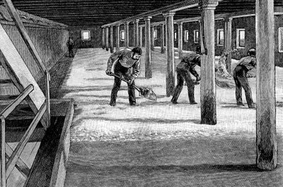 Malting Floor in an American Brewery, 1885 by Unbekannt