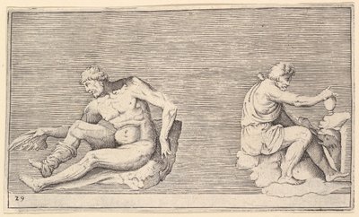Man with Wing, Man with Vase and Dog by Unbekannt