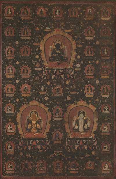 Mandala of Vajradhara, Manjushri and Sadakshari-Lokeshvara by Unbekannt