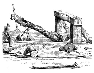 Mangonel, an engine of war in the 15th century, 1870 by Unbekannt