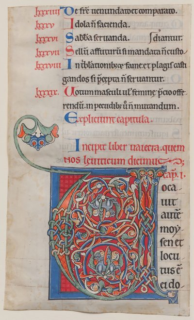 Manuscript Illumination with Initial V by Unbekannt