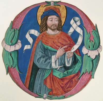 Manuscript Illumination with the Figure of a Saint in an Initial O, Italian, ca. 1480 by Unbekannt