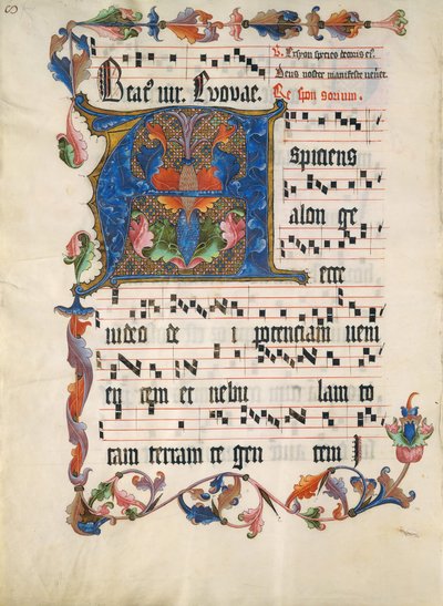 Manuscript Leaf with Initial A, from an Antiphonary by Unbekannt