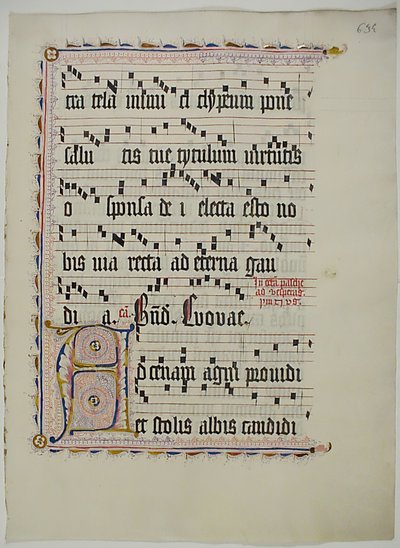 Manuscript Leaf with Initial A, from an Antiphonary, German, second quarter 15th century by Unbekannt