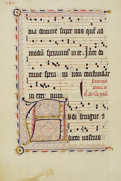 Manuscript Leaf with Initial A, from an Antiphonary by Unbekannt