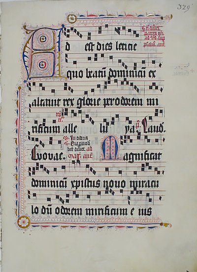 Manuscript Leaf with Initial A, from an Antiphonary by Unbekannt