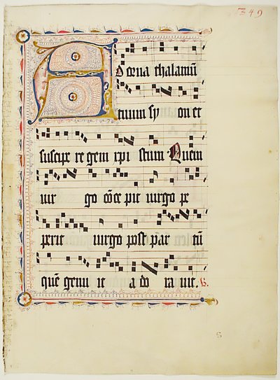 Manuscript Leaf with Initial A, from an Antiphonary, German by Unbekannt