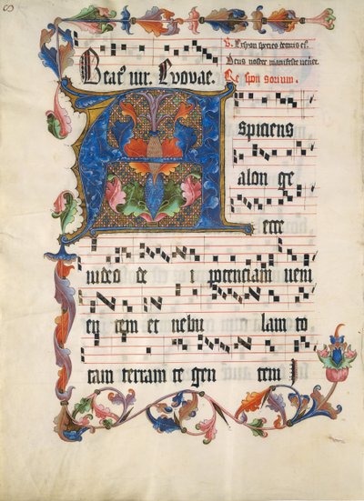 Manuscript Leaf with Initial A, from an Antiphonary by Unbekannt