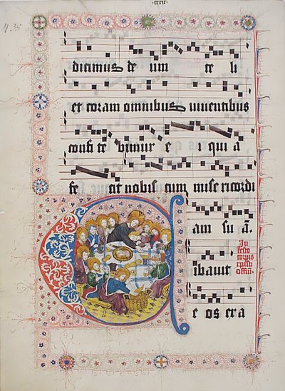 Manuscript Leaf with Initial C, from a Gradual by Unbekannt