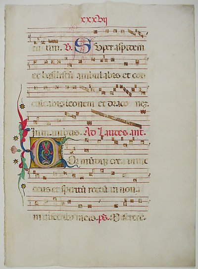 Manuscript Leaf with Initial C, from an Antiphonary, Italian by Unbekannt