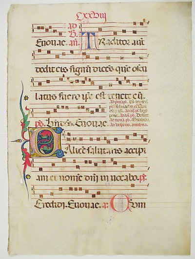Manuscript Leaf with Initial C, from an Antiphonary, Italian, 15th century by Unbekannt