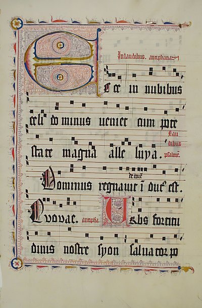 Manuscript Leaf with Initial E, from an Antiphonary, German, second quarter 15th century by Unbekannt
