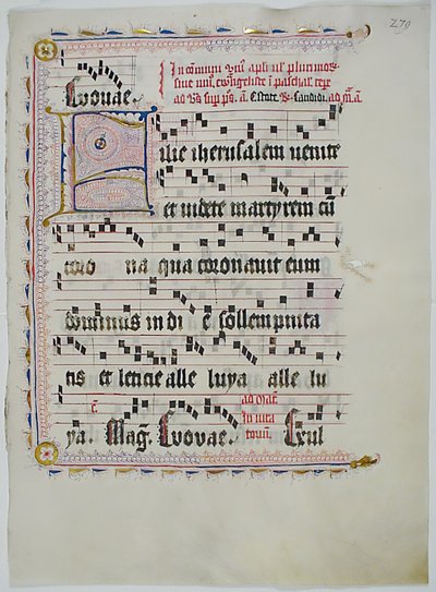 Manuscript Leaf with Initial F, from an Antiphonary, German by Unbekannt