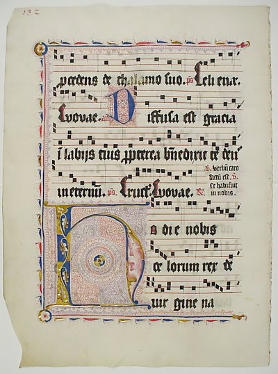 Manuscript Leaf with Initial H, from an Antiphonary, German, Second Quarter 15th Century by Unbekannt