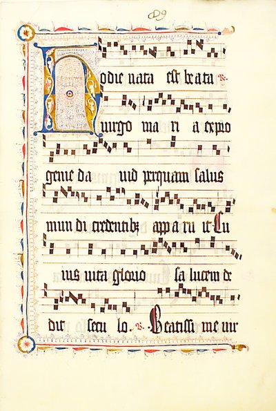 Manuscript Leaf with Initial H, from an Antiphonary by Unbekannt