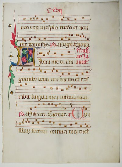 Manuscript Leaf with Initial L, from an Antiphonary, Italian, 15th century by Unbekannt