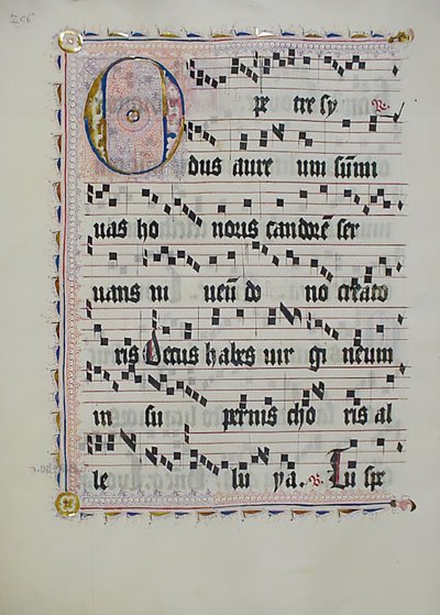 Manuscript Leaf with Initial O, from an Antiphonary, German, second quarter 15th century by Unbekannt