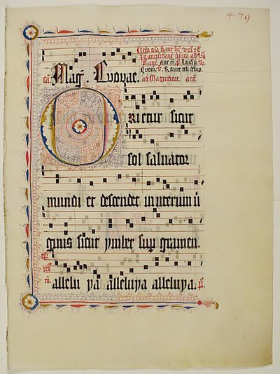 Manuscript Leaf with Initial O, from an Antiphonary, German, second quarter 15th century by Unbekannt