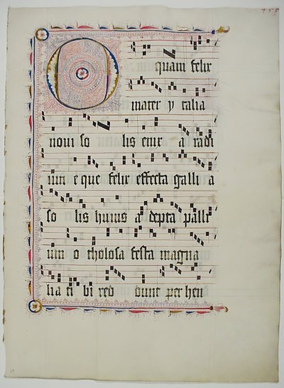 Manuscript Leaf with Initial O, from an Antiphonary, German by Unbekannt