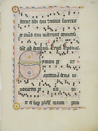 Manuscript Leaf with Initial S, from an Antiphonary, German, second quarter 15th century by Unbekannt