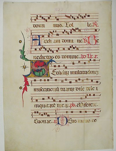 Manuscript Leaf with Initial S, from an Antiphonary, Italian by Unbekannt