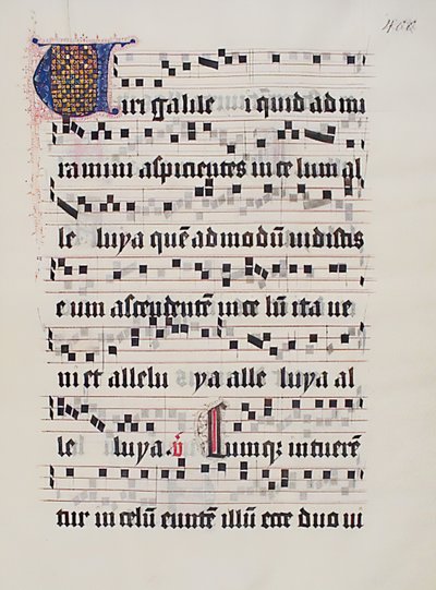 Manuscript Leaf with Initial V, from a Gradual, German, second quarter 15th century by Unbekannt