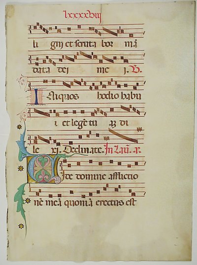 Manuscript Leaf with Initial V, from an Antiphonary, Italian, 15th Century by Unbekannt