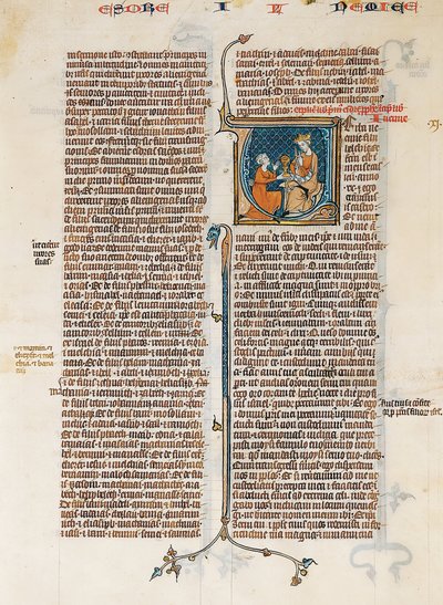 Manuscript Leaf with Opening of The Book of Nehemias, from a Bible by Unbekannt