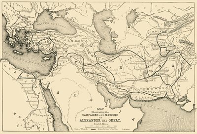 Map Illustrating the Campaigns and Marches of Alexander the Great by Unbekannt
