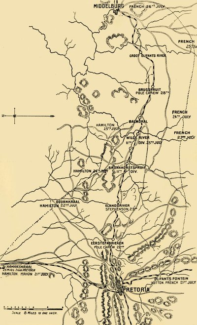 Map Illustrating the Eastward Move from Eerstefabrieken to Middelburg by Unbekannt