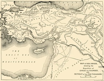 Map of Asia Minor, Expedition of Cyrus the Younger, and Retreat of the Ten Thousand by Unbekannt