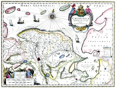 Map of Groningen, Netherlands, 17th century by Unbekannt