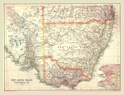 Map of New South Wales and Victoria by Unbekannt