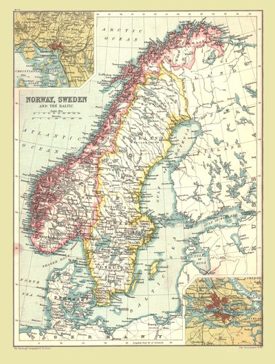 Map of Norway and Sweden by Unbekannt