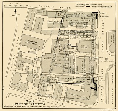 Map of Part of Calcutta Showing Old Fort William in Relation to Existing Buildings by Unbekannt