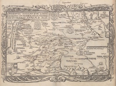 Map of Russia From: Rerum Moscoviticarum commentarii by Unbekannt