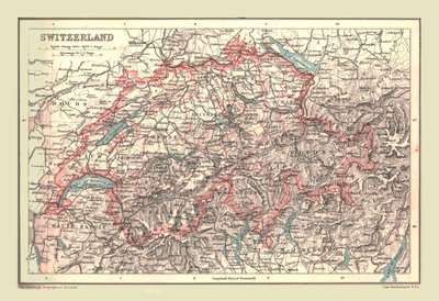 Map of Switzerland by Unbekannt